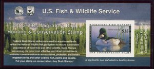 RW80A 2013 MIGRATORY BIRD SELF-STICK DOLLAR BILL SIZE DUCK STAMP NH SELECT STOCK 