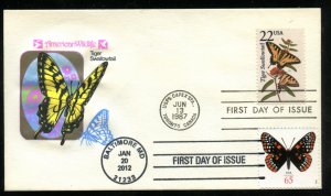 US 2300,4603 Butterflies Tiger Swallow /Checkerspot UA Farnam dual cachet FDC