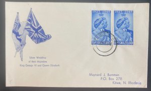 1948 Swaziland COver To Rhodesia King George VI Silver Wedding Anniversary