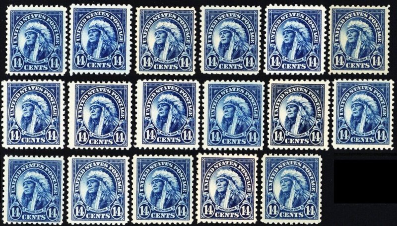 565, Mint NH 14¢ F-VF Lot of 17 Fresh Stamps CV $ 161.50 - Stuart Katz 