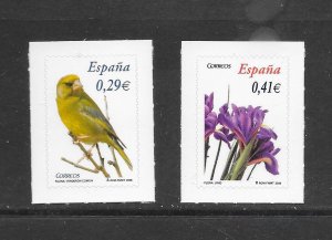 BIRDS - SPAIN #3426-7 BIRD & FLOWER MNH