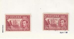 ST HELENA # 125 VF-MVLH AND USED KGV1 2/6p's