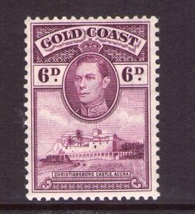 GOLD COAST GEORGE VI 6d  1938.  lightly hinged condition.