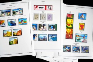 COLOR PRINTED ISRAEL 2000-2010 STAMP ALBUM PAGES (68 illustrated pages)