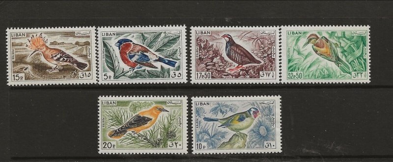 LEBANON Sc 434-9 NH issue of 1965 - BIRDS