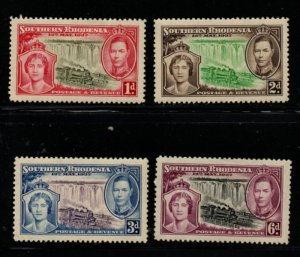 Southern Rhodesi Sc 38-41 1937 G VI Coronation stamp set mint