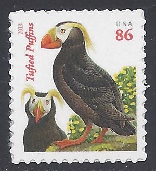 #4737 86c Tufted Puffins 2013 Mint NH