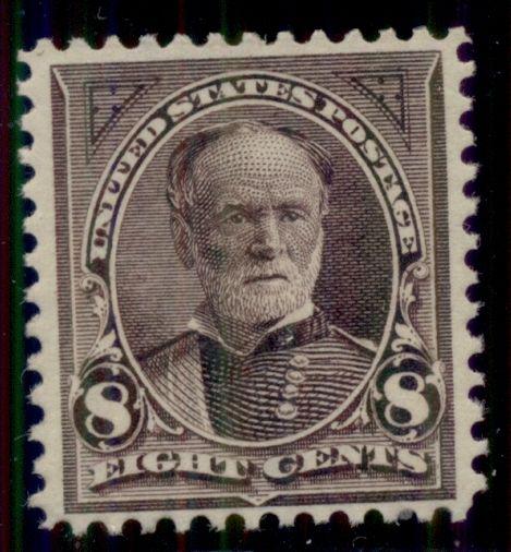 US #272 8¢ violet brown, og, NH, VF, Miller certificate, Scott $210.00