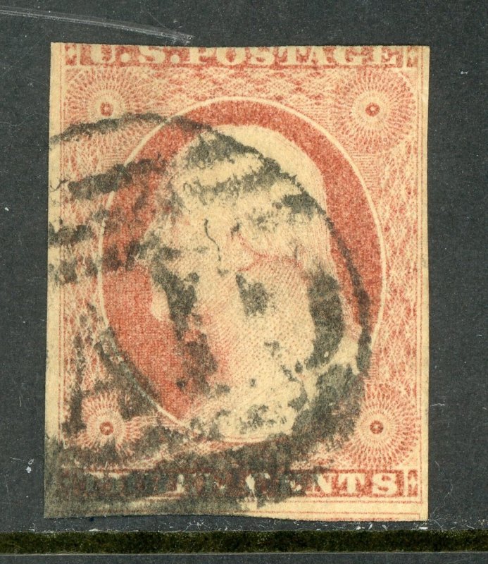 USA 1851 Washington 3¢ Orange Brown Type II Scott #10A Full Date CDS VFU R419