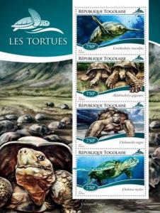 Turtles Schildkröten Reptiles Animals Marine Fauna Togo MNH stamp set