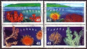 Canada 1948-51 used 2002 Corals set of 4