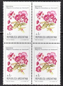 Argentina Scott 1524 F to VF mint OG NH block of 4. FREE...