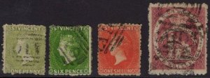 ST.VINCENT SG29/32 1880 WMK SMALL STAR SET OF 4 USED