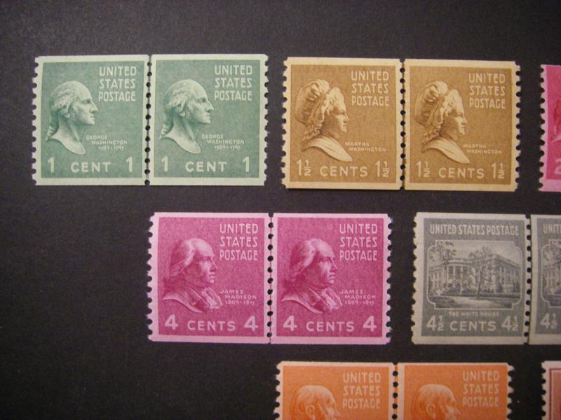 PREXIE LINE PAIRs COMPLETE, Scott 839 - 851, BEAUTIFUL MNH GROUP