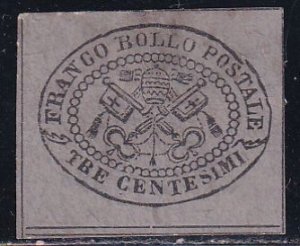 Italy Roman States 1868 Sc 20 SCV 55.00 IMP Stamp MH NG