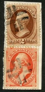 US 146 - 149 Bank Notes Ave - F Sound On Piece - Nice Cross Fancy Cancel cv $...