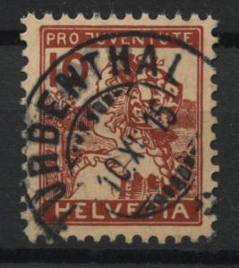 SWITZERLAND, PRO JUVENTUTE 1915 LUZERN GIRL U	