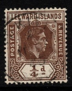 LEEWARD ISLANDS SG95 1938 ¼d BROWN FINE USED