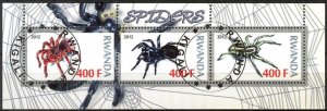 {g0093} Rwanda 2012 Spiders sheet Used / CTO