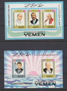 Z3882 J F KENNEDY Yemen Kingdom 1968 Human Rights S/S MNH Mi. 540A -51a  s/s