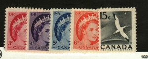 Canada #339-43  MNH QEII