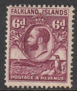 Falkland Islands Scott 59 - SG121, 1929 Whale & Penguin 6d MH*