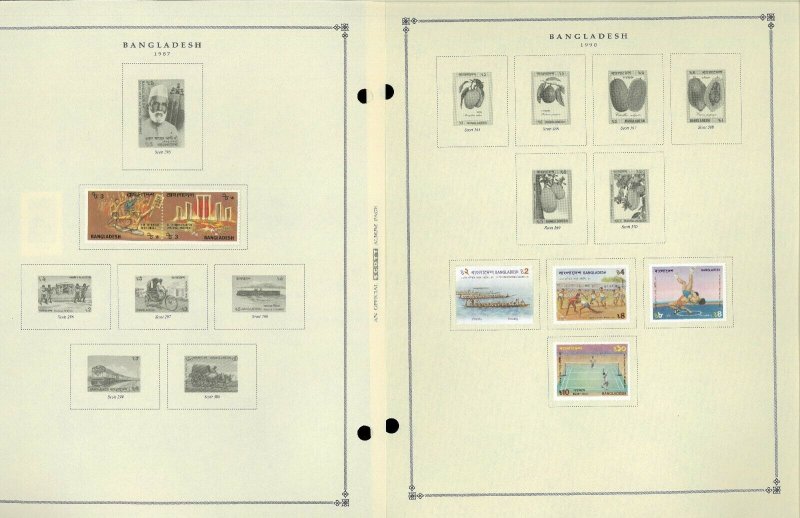 Bangladesh 1971-1994 M & U Hinged on Scott International Pages Through 1999.