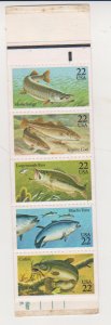 US Scott # 2209a BK154 MNH 22c Fish Exploded Booklet 10 Stamps