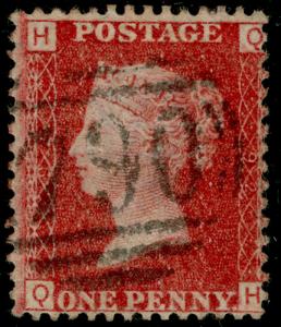 SG43, 1d rose-red PLATE 92, FINE USED. QH