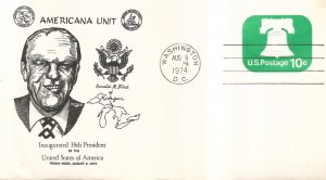 Gerald Ford Inaugural cover ATA cachet !3#