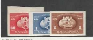 Hungary, Postage Stamp, #859-860, C63 Imperf Mint LH, 1949
