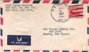 United States Fleet Post Office 6c DC-4 Skymaster 1957 U.S. Navy 17020, Unit ...