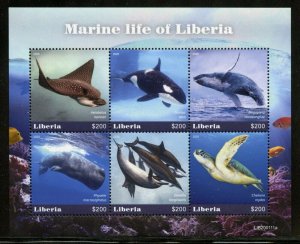 LIBERIA  2020 MARINE LIFE OF LIBERIA SHEET MINT NH