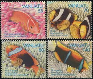 Vanuatu #637-640 Anemonefish Marine Life Nature Postage Stamps Topical 1994 MLH