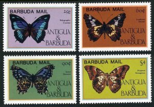 Barbuda 714-717,718,MNH.Michel 806-809,810 Bl.94. Butterflies 1985.