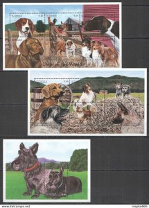 P0161 St.Vincent Fauna Dogs Of The World Pets Domestic Animals 2Kb+1Bl Mnh