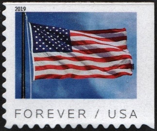 SC#5345 (55¢) Flag (BCA) Booklet Single (2019) SA