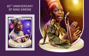 SIERRA LEONE - 2018 - Nina Simone - Perf Souv Sheet - MNH