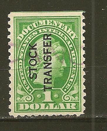 USA Type R21 USIR $1.00 Documentary Stock Transfer Tax Used