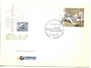 ARGENTINA 2001 PLUS ULTRA FLIGHT SPAIN TO ARGENTINA FDC FIRST DAY COVER AVIATION
