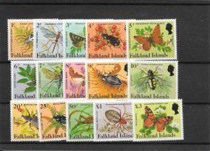 FALKLAND ISLANDS SG469A/83A 1984 INSECTS & SPIDERS DEFINITIVE SET MNH (m)