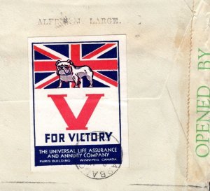 GRENADA WW2 *V FOR VICTORY* Cover 1941 British BULLDOG Patriotic Label JL126