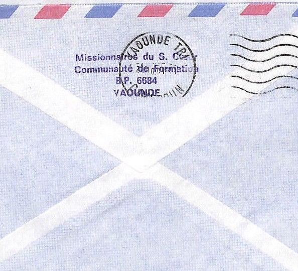 CA74 Africa 1991 Cameroon *YAOUNDE MISSIONARY CACHET* Air Cover MIVA VEHICLES