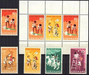 Suriname 1966 Voor Het Kind - For the Child Festivals set of 5 + S/S MNH