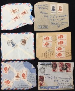 French Africa Madagascar 1950s Airmail Covers Pieces (18 Items) UK3666