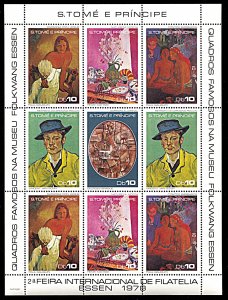 Saint Thomas and Prince 491, MNH, Essen Philatelic Exhibition Paintings