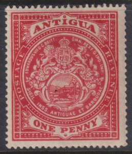 1908-20 Antigua Seal of the Colony one penny MLMH Watermark 3 Sc# 32 CV $12.50