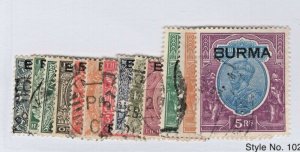 Burma 1//15 Used 13 Diff. #14 has Short Perfs CV. $65.75 (JH 10/25) GP 