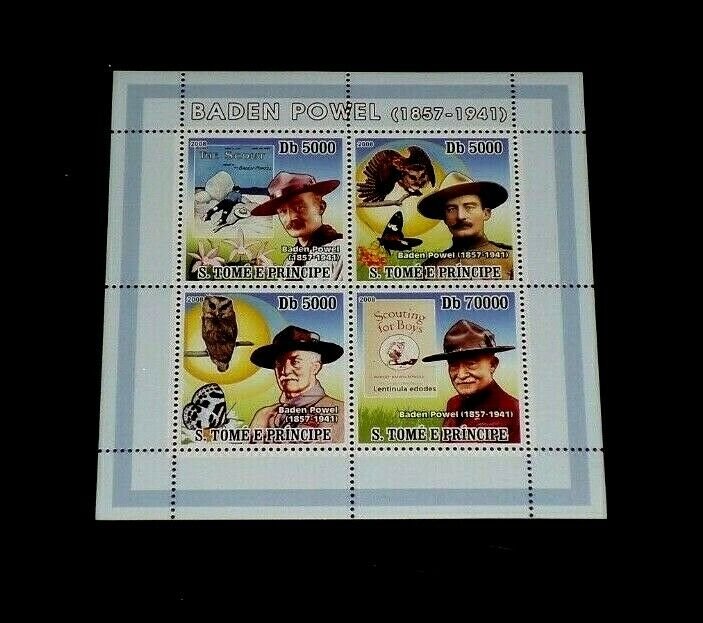 TOPICAL MIXED, 2008,TOME E PRINCIPE, BADEN POWEL, S/S, LOT #85, MNH, LQQK