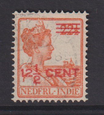 Netherlands Indies #145  used  1922  surcharges  12 1/2c on 22 1/2c